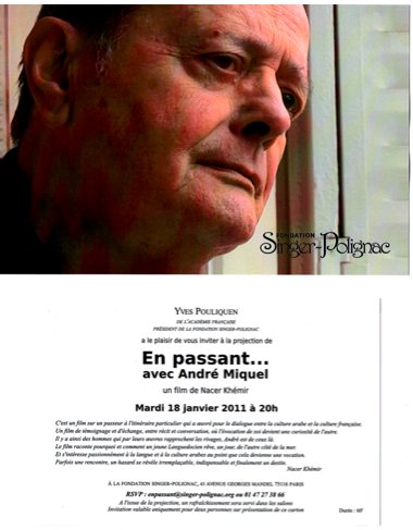 شاهد فيلم مشوار مع اندري ميكيل / Regarder Film EN PASSANT...Avec André Miquel